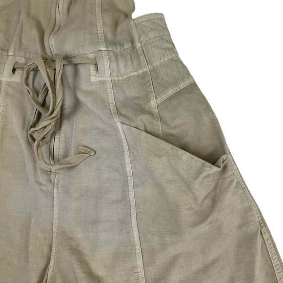 Free People Palm Valley Shortall Boho Zip Front Tie-Back Khaki - Picture 8 of 15